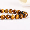 Natural Tiger Eye Bead Bracelet — 5 Grades From 1A to 5A, Plus Diamond-Cut Faceted - 3A Natural Yellow Tiger Eye6mmBuddha Tibet