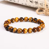 Natural Tiger Eye Bead Bracelet — 5 Grades From 1A to 5A, Plus Diamond-Cut Faceted - 5A Natural Yellow Tiger Eye6mmBuddha Tibet