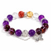 Nine Purple Fire Amethyst Tassel Bracelet — Butterfly & Leaf Crystal C Buddha Tibet