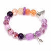 Nine Purple Fire Amethyst Tassel Bracelet — Butterfly & Leaf Crystal Charm Strand for Luck - Leaf & Butterfly TasselBuddha Tibet