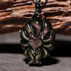 Nine-Tailed Fox Rainbow Obsidian Necklace — Ancient Guardian of Love & Loyalty - Buddha Tibet xd00113