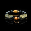 Obsidian Bracelet - Gold Obsidian Double PiuXiu - Buddha Tibet xd00013