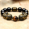 Obsidian Bracelet - Gold Obsidian Double PiuXiu - Buddha Tibet xd00013