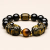Obsidian Bracelet - Gold Obsidian Double PiuXiu Buddha Tibet