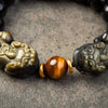 Obsidian Bracelet - Gold Obsidian Double PiuXiu - Buddha Tibet xd00013