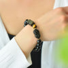 Obsidian Bracelet - Gold Obsidian Double PiuXiu - Buddha Tibet xd00013