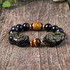 Obsidian Bracelet - Gold Obsidian Double PiuXiu - Buddha Tibet xd00013