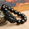 Obsidian Bracelet - Pixiu Bracelet for Wealth - Buddha Tibet xd00074