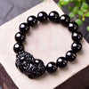 Obsidian Bracelet - Pixiu Bracelet for Wealth - Buddha Tibet xd00074