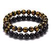 Obsidian Bracelet with Six-Character Mantra — Luck and Protection - Buddha Tibet xd00073