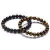 Obsidian Bracelet with Six-Character Mantra — Luck and Protection - Buddha Tibet xd00073