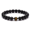Obsidian Bracelet with Six-Character Mantra — Luck and Protection - Buddha Tibet xd00073