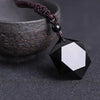 Obsidian Necklace - Merkaba Pendant Talisman - Buddha Tibet xd00009