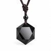 Obsidian Necklace - Merkaba Pendant Talisman Buddha Tibet