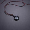Obsidian Necklace - Merkaba Pendant Talisman - Buddha Tibet xd00009