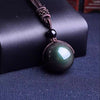 Obsidian Necklace - Rainbow Obsidian - Buddha Tibet xd00041