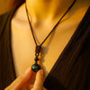 Obsidian Necklace - Rainbow Obsidian - Buddha Tibet xd00041