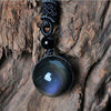Obsidian Necklace - Rainbow Obsidian - Buddha Tibet xd00041