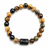 Obsidian & Tiger Eye Zodiac Bracelet — Your Sign, Your Stone - Standard - LeoBuddha Tibet