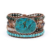 Ocean Jasper Leather Wrap Bracelet — Multi-Layer Stone Bracelet for Calm & Inner Balance - Buddha Tibet xd00139