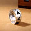 Om Mani Padme Hum & Heart Sutra Ring — Two Teachings, One Hand - Buddha Tibet xd00103
