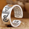 Om Mani Padme Hum & Heart Sutra Ring — Two Teachings, One Hand - Buddha Tibet xd00103