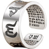 Om Mani Padme Hum & Heart Sutra Ring — Two Teachings, One Hand - Buddha Tibet xd00103