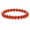 Orange Garnet Bead Bracelet — Clear Amber-Red Round Beads Buddha Tibet