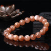 Orange Moonstone Bead Bracelet — Warm Peach Tones in One Strand - 7A7 mm Single Strand, approx. 26 beadsBuddha Tibet