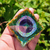 Orgone Pyramid - Amethyst OM Symbol - Buddha Tibet xd00029