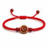 Peachwood Chinese Zodiac Bracelet — Red String Good Luck Charm for Your Sign Buddha Tibet
