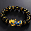 Pixu Bracelet - Color Changing Pixiu & Obsidian - Buddha Tibet xd00027