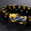 Pixu Bracelet - Color Changing Pixiu & Obsidian - Buddha Tibet xd00027