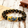 Pixu Bracelet - Color Changing Pixiu & Obsidian - Buddha Tibet xd00027