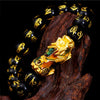 Pixu Bracelet - Color Changing Pixiu & Obsidian - Buddha Tibet xd00027
