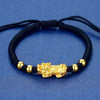 Pixiu Bracelet - Feng Shui Wealth Bracelet with Red & Black Cord for Luck & Prosperity - Buddha Tibet xd00047