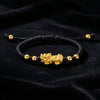 Pixiu Bracelet - Feng Shui Wealth Bracelet with Red & Black Cord for Luck & Prosperity - Buddha Tibet xd00047