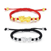 Pixiu Bracelet - Feng Shui Wealth Bracelet with Red & Black Cord for Luck & Prosperity - Buddha Tibet xd00047