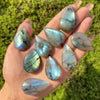 Polished Labradorite Cabochon — Three Loose Stone Shapes - Leaf (Undrilled)Buddha Tibet