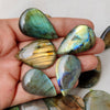 Polished Labradorite Cabochon — Three Loose Stone Shapes - Water Drop (Undrilled)Buddha Tibet