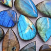 Polished Labradorite Cabochon — Three Loose Stone Shapes - Water Drop (Undrilled)Buddha Tibet