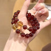Pomegranate Red Agate & Yellow Crystal Bracelet — Red for Luck, Gold for Wealth - Red & Gold with K9 CharmBuddha Tibet