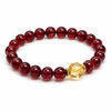 Pomegranate Red Agate & Yellow Crystal Bracelet — Red for Luck, Gold for Wealth Buddha Tibet