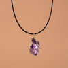 Raw Amethyst Wire-Wrapped Pendant Necklace — Stone of Calm & Inner Clarity
