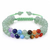 Rainbow Crystal Beaded Bracelet — Double-Strand 6mm Agate & Chalcedony - Green AventurineBuddha Tibet