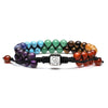 Rainbow Crystal Beaded Bracelet — Double-Strand 6mm Agate & Chalcedony - RainbowBuddha Tibet