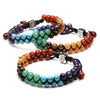 Rainbow Crystal Beaded Bracelet — Double-Strand 6mm Agate & Chalcedony - RainbowBuddha Tibet