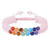 Rainbow Crystal Beaded Bracelet — Double-Strand 6mm Agate & Chalcedony - Rose QuartzBuddha Tibet