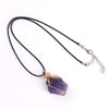 Raw Amethyst Wire-Wrapped Pendant Necklace — Stone of Calm & Inner Clarity - Buddha Tibet xd00117