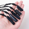 Raw Black Tourmaline Pendant — Natural Crystal Point on Cord - Raw Crystal Point约3-5cmBuddha Tibet